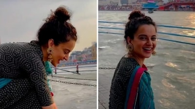 Kangana Ranaut shared a snippet from her Haridwar trip on Instagram. Kangana Ranaut shared a snippet from her Haridwar trip on Instagram.