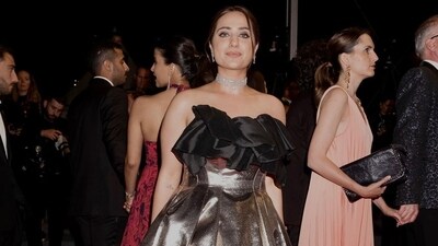 On Tuesday, Kusha Kapila walked the Cannes 2023 red carpet for the second time. She wore a silver gown with a black top for a movie premiere. In her caption, she wrote, "Saw Tom Hanks and Scarlett Johansson in flesh..." On Tuesday, Kusha Kapila walked the Cannes 2023 red carpet for the second time. She wore a silver gown with a black top for a movie premiere. In her caption, she wrote, "Saw Tom Hanks and Scarlett Johansson in flesh..."