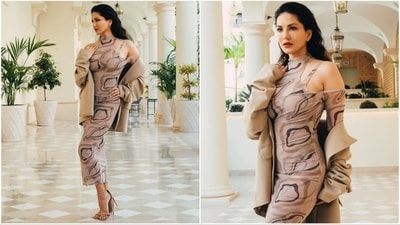 Assisted by celebrity stylist Ilya Vanzato, Sunny opted for a chic and classy look, accessorizing with a pair of nude stiletto heels. (Instagram/@sunnyleone) Assisted by celebrity stylist Ilya Vanzato, Sunny opted for a chic and classy look, accessorizing with a pair of nude stiletto heels. (Instagram/@sunnyleone)