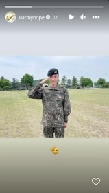 J-Hope shared another photo of himself on Instagram Stories. J-Hope shared another photo of himself on Instagram Stories.