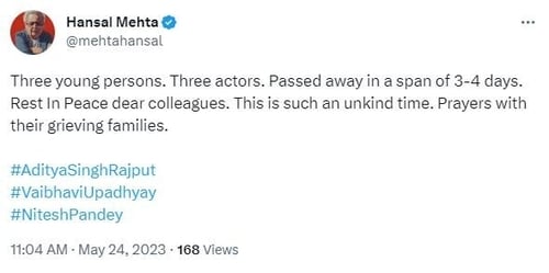 Hansal Mehta also tweeted.