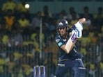 IPL 2023: Shubman Gill plays a shot for GT. IPL 2023: Shubman Gill plays a shot for GT.
