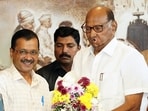 Delhi Chief Minister and AAP national convenor Arvind Kejriwal met NCP Chief Sharad Pawar, in Mumbai on Thursday.
Delhi Chief Minister and AAP national convenor Arvind Kejriwal met NCP Chief Sharad Pawar, in Mumbai on Thursday.