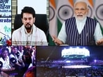 Prime Minister Narendra Modi addresses during the 3rd edition of Khelo India University Games 2023 via video conferencing, in New Delhi on Thursday.