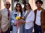 Jahnavi Mehta with Jay Mehta, Juhi Chawla and Arjun Mehta at her convocation in New York. 