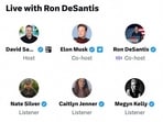 A screen grab shows Florida Governor Ron DeSantis participating in a Twitter Space event with Elon Musk and others as he announces he is running for the 2024 Republican presidential nomination, May 24, 2023. Elon Musk via Twitter/Handout via REUTERS    THIS IMAGE HAS BEEN SUPPLIED BY A THIRD PARTY.  NO RESALES. NO ARCHIVES MANDATORY CREDIT