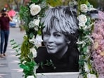 A portrait of the late singer Tina Turner stands atop her star on the Hollywood Walk of Fame, Wednesday, May 24, 2023, in Los Angeles. Turner died Tuesday at 83 after a long illness. A portrait of the late singer Tina Turner stands atop her star on the Hollywood Walk of Fame, Wednesday, May 24, 2023, in Los Angeles. Turner died Tuesday at 83 after a long illness.