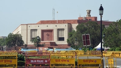 A view of the newly-constructed Parliament building which is set to inaugurated by Prime Minister Narendra Modi on May 28, in New Delhi on Friday. (ANI) A view of the newly-constructed Parliament building which is set to inaugurated by Prime Minister Narendra Modi on May 28, in New Delhi on Friday. (ANI)