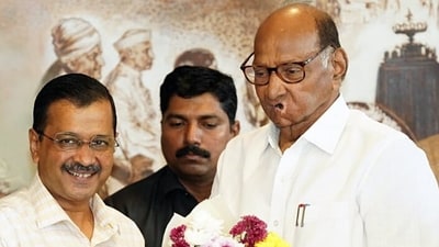 Delhi Chief Minister and AAP national convenor Arvind Kejriwal met NCP Chief Sharad Pawar, in Mumbai on Thursday. (AAP Twitter) Delhi Chief Minister and AAP national convenor Arvind Kejriwal met NCP Chief Sharad Pawar, in Mumbai on Thursday. (AAP Twitter)