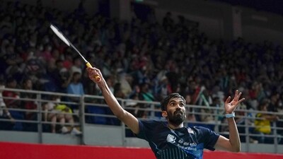 India's Kidambi Srikanth returns a shot during his men's singles match against Thailand's Kunlavut Vitidsarn (AP) India's Kidambi Srikanth returns a shot during his men's singles match against Thailand's Kunlavut Vitidsarn (AP)