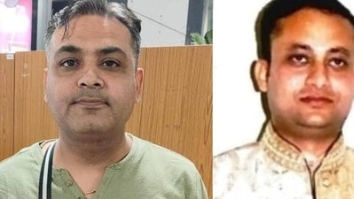 Sandeep Mannan (left), who belongs to Delhi and works in a tech company in Bengaluru, was detained on Monday night and (right) Sandeep Bareta, wanted by Punjab Police in connection with the sacrilege cases of 2015. The Bengaluru airport authorities detained Sandeep Mannan as his first name, father’s name, and birth year matched with Bareta’s as mentioned in the lookout circular. (HT Photos) Sandeep Mannan (left), who belongs to Delhi and works in a tech company in Bengaluru, was detained on Monday night and (right) Sandeep Bareta, wanted by Punjab Police in connection with the sacrilege cases of 2015. The Bengaluru airport authorities detained Sandeep Mannan as his first name, father’s name, and birth year matched with Bareta’s as mentioned in the lookout circular. (HT Photos)