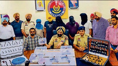 The accused in police custody in Ludhiana on Thursday. (HT Photo) The accused in police custody in Ludhiana on Thursday. (HT Photo)