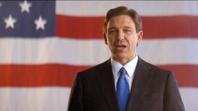 Florida Governor Ron DeSantis speaks as he announces he is running for the 2024 Republican presidential nomination. (via REUTERS)