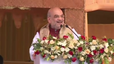 Union home minister Amit Shah arrived in Assam on Thursday to attend a state-government-organised event (Twitter Photo) Union home minister Amit Shah arrived in Assam on Thursday to attend a state-government-organised event (Twitter Photo)