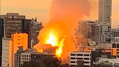 Images posted on social media showed flames almost as high as the building itself shooting into the sky. (AFP)