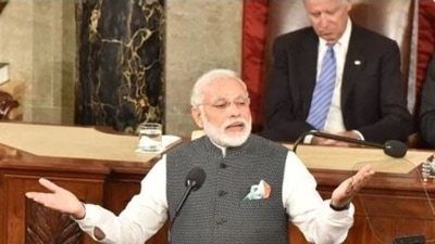 Prime Minister Narendra Modi addressed a joint session of US Congress in 2016. (Twitter/MEA India)
