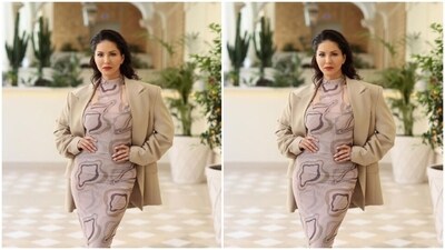 In a wet and dewy hairdo, nude eyeshadow, black eyeliner, black kohl, mascara-laden eyelashes, drawn eyebrows, contoured cheeks and a shade of bright red lipstick, Sunny looked ravishing. (Instagram/@sunnyleone) In a wet and dewy hairdo, nude eyeshadow, black eyeliner, black kohl, mascara-laden eyelashes, drawn eyebrows, contoured cheeks and a shade of bright red lipstick, Sunny looked ravishing. (Instagram/@sunnyleone)