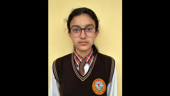 Manvi of Snower Valley Public School, Bajaura, topped in the state by securing 99.14% marks.