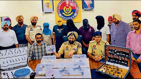 The accused in police custody in Ludhiana on Thursday. (HT Photo)