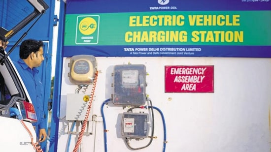 An EV charging station in Delhi (File Photo)