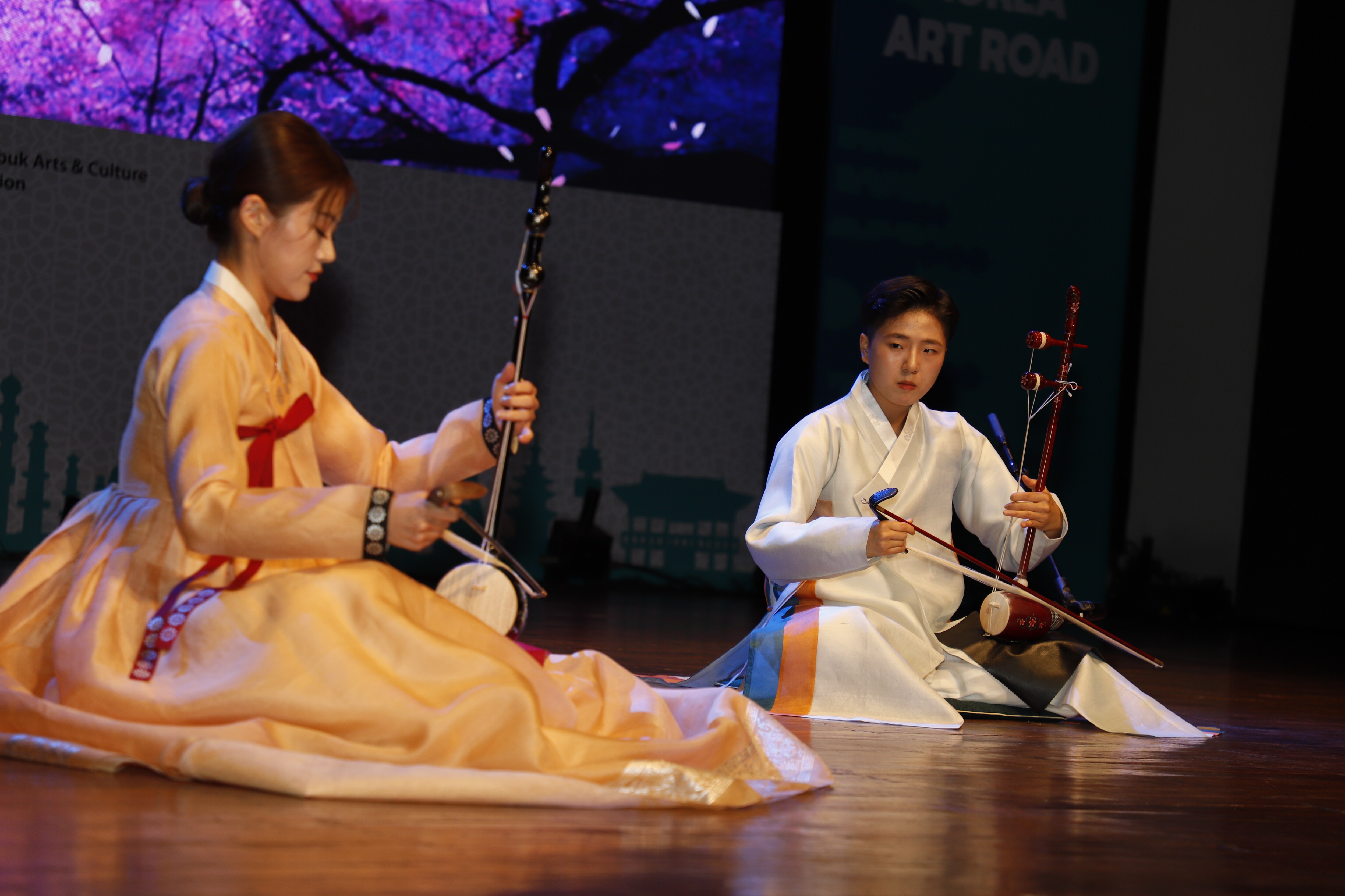 Students of Daekyung University perform Samulnori, a traditional Korean folk music. Students of Daekyung University perform Samulnori, a traditional Korean folk music.