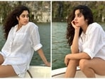 Janhvi Kapoor recently jetted off to an undisclosed tropical location after wrapping up the shooting of her film Mr and Mrs Mahi. She went sailing wearing a white linen co-ord set and shared her photos on her social media handles.&nbsp;