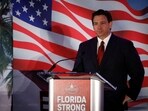 FILE PHOTO: Florida Governor Ron DeSantis speaks during the Florida Family Policy Council Annual Dinner Gala, in Orlando, Florida, U.S., May 20, 2023.      As he toured the country before the formal announcement of his presidential bid on Wednesday, Florida Governor Ron DeSantis regaled crowds with the story of his surprising re-election victory last year in sprawling, largely Hispanic Miami-Dade County. REUTERS/Marco Bello/File Photo