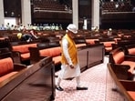 Prime Minister Narendra Modi inspected the construction of new parliament complex. (File) Prime Minister Narendra Modi inspected the construction of new parliament complex. (File)