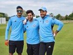 Axar Patel, Shardul Thakur and Umesh Yadav sport India's new training kit