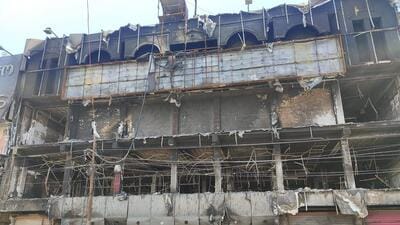 A burnt building in Manipur. (PTI)