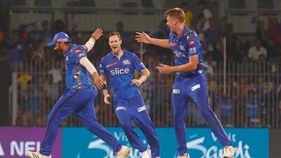 Mumbai Indians' skipper Rohit Sharma along with teammates celebrate a wicket during the Eliminator match against Lucknow Super Giants of the Indian Premier League 2023, at MA Chidambaram Stadium, in Chennai on Wednesday. (ANI Photo) (ANI ) Mumbai Indians' skipper Rohit Sharma along with teammates celebrate a wicket during the Eliminator match against Lucknow Super Giants of the Indian Premier League 2023, at MA Chidambaram Stadium, in Chennai on Wednesday. (ANI Photo) (ANI )