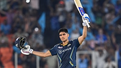Shubman Gill scored 129 off 60 balls in an innings that could go down as one of the greatest in IPL history as Gujarat Titans beat Mumbai Indians by 62 runs to book a date with the Chennai Super Kings in what will be their second consecutive IPL final. (AFP) Shubman Gill scored 129 off 60 balls in an innings that could go down as one of the greatest in IPL history as Gujarat Titans beat Mumbai Indians by 62 runs to book a date with the Chennai Super Kings in what will be their second consecutive IPL final. (AFP)