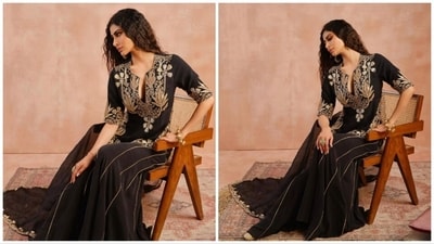 The gorgeous Mouni Roy can make anyone spellbound with her elegance and charismatic expressions. Her Instagram handle features abundant snaps of herself nailing different looks. From traditional Indian outfits to fancy red-carpet attire, the Brahmastra actor sure knows how to impress the fashion gods with her wardrobe picks. Recently, she left the internet ablaze with her photos in a black sharara set. (Instagram/@imouniroy) The gorgeous Mouni Roy can make anyone spellbound with her elegance and charismatic expressions. Her Instagram handle features abundant snaps of herself nailing different looks. From traditional Indian outfits to fancy red-carpet attire, the Brahmastra actor sure knows how to impress the fashion gods with her wardrobe picks. Recently, she left the internet ablaze with her photos in a black sharara set. (Instagram/@imouniroy)