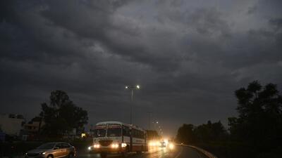 Gurugram, India-April 23, 2023: Vehicles ply on National Highway-48 on an overcast day near Hero Honda chowk, in Gurugram, India, on Sunday, 23 April 2023. (Photo by Parveen Kumar/Hindustan Times)