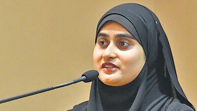 Mumbai: Anjuman-I-Islam President, Dr Zahir I. Kazi felicitates Sayyed M. Hussain (Alumni – A.I’s Allana Jr. College of Science & Commerce, CST) All India ranking 570 and Kazi Ayesha Ibrahim, All India ranking 586, for successfully qualifying UPSC Exam 2023, at Anjuman-I-Islam’s Ahmed Zakaria Hall, CST, in Mumbai on Friday, 26 May 2023. (Photo by Bhushan Koyande)