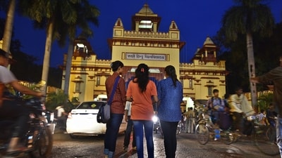 Students at the BHU campus that’s the setting for Banaras Talkies. (Raj K Raj/HT PHOTO)