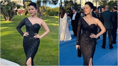 Sunny Leone enjoys an epic night at amfAR Cannes Gala in a shimmering black gown. (Instagram) Sunny Leone enjoys an epic night at amfAR Cannes Gala in a shimmering black gown. (Instagram)