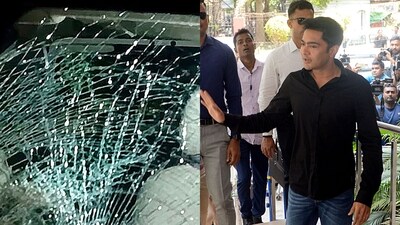 A damaged vehicle (L) after Kurmi coomunity members allegedly attacked TMC leader Abhishek Banerjee's convoy at Gar Salboni in Jhagram, Friday, A damaged vehicle (L) after Kurmi coomunity members allegedly attacked TMC leader Abhishek Banerjee's convoy at Gar Salboni in Jhagram, Friday,