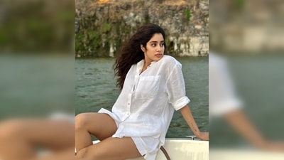 Janhvi Kapoor kept it comfy and breezy in a white oversized shirt and shorts set as she goes sailing. (Instagram/@janhvikapoor) Janhvi Kapoor kept it comfy and breezy in a white oversized shirt and shorts set as she goes sailing. (Instagram/@janhvikapoor)