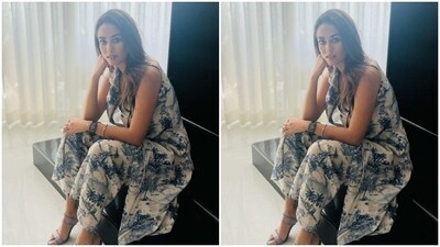 Mira played muse to fashion designer House of Fett and picked a white and blue summer co-ord set from the shelves of the designer house. (Instagram/@mira.kapoor) Mira played muse to fashion designer House of Fett and picked a white and blue summer co-ord set from the shelves of the designer house. (Instagram/@mira.kapoor)