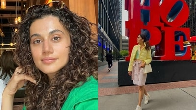 The pictures she shared on Instagram, show Taapsee Pannu walking on New York streets, posing for happy selfies with her sister and boyfriend, watching the sunset and more. (All pics: Instagram) The pictures she shared on Instagram, show Taapsee Pannu walking on New York streets, posing for happy selfies with her sister and boyfriend, watching the sunset and more. (All pics: Instagram)