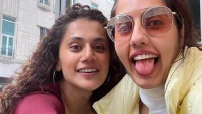 Taapsee Pannu posed with her younger sister Shagun Pannu in one of the pictures. The sisters often go on vacations together. From Maldives to Europe, they often document their travels on Instagram. Taapsee Pannu posed with her younger sister Shagun Pannu in one of the pictures. The sisters often go on vacations together. From Maldives to Europe, they often document their travels on Instagram. 