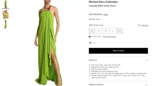 The price of the backless gown Priyanka Chopra wore for the cover shoot. (bloomingdales.com) The price of the backless gown Priyanka Chopra wore for the cover shoot. (bloomingdales.com)