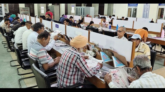 A view of the Satpal Azad Public Library in Bathinda. (HT Photo/Sanjeev Kumar)