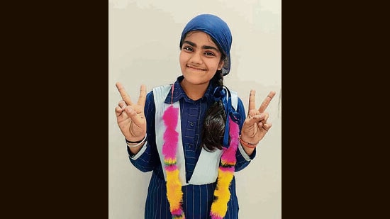 Kiranjeet Kaur is the eldest among the three daughters of a grocery store owner in Raikot. (HT Photo)