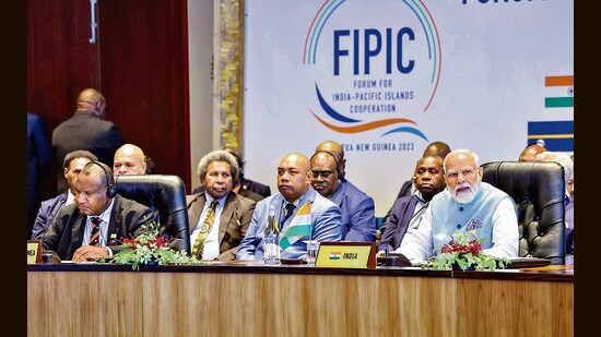 Prime Minister Narendra Modi at the 3rd Forum for India-Pacific Islands Cooperation (FIPIC) Summit at Port Moresby in Papua New Guinea (PIB)
