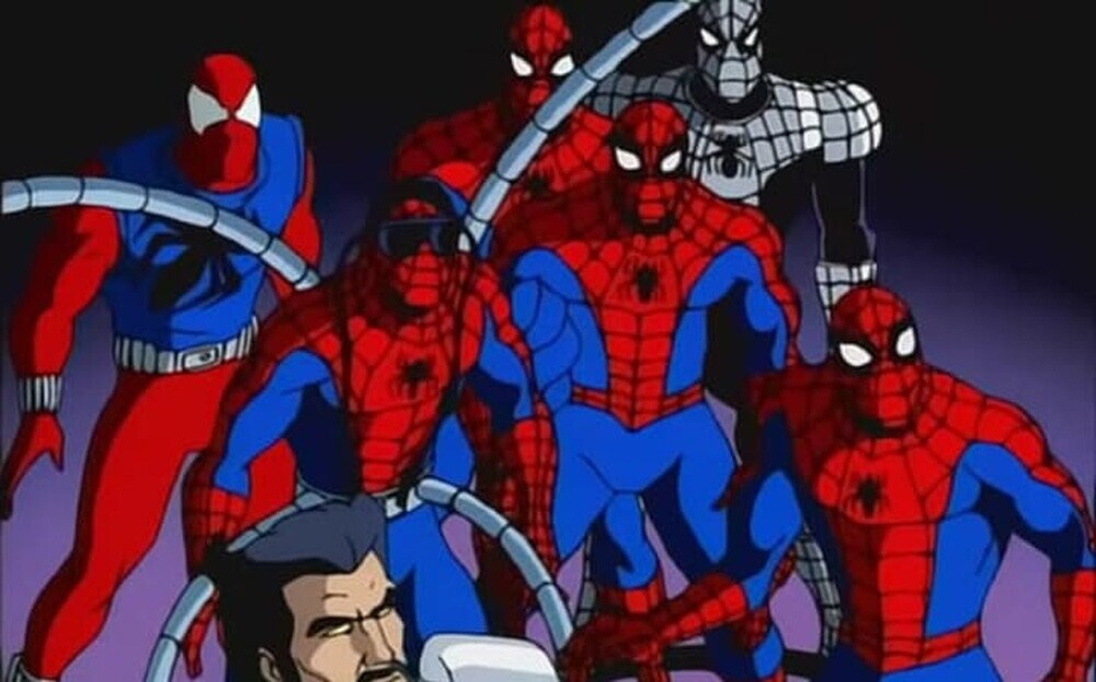 Spider-Man: The Animated Series (1994-98) introduced the Spider-Verse to viewers before the animated movies did. Spider-Man: The Animated Series (1994-98) introduced the Spider-Verse to viewers before the animated movies did.