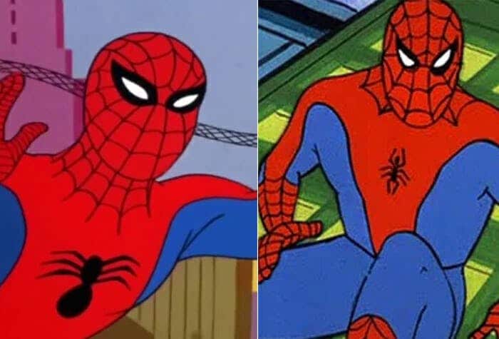 Versions of the Spider-Man logo as they appeared in the first animated series, in the ’60s. Versions of the Spider-Man logo as they appeared in the first animated series, in the ’60s.