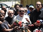Imran Ismail (C), former governor Sindh province of the Pakistan Tehreek-e-Insaf (PTI) party speaks with media representatives in Islamabad. Imran Ismail (C), former governor Sindh province of the Pakistan Tehreek-e-Insaf (PTI) party speaks with media representatives in Islamabad.
