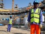 Migrant workers in Qatar. Migrant workers in Qatar.
